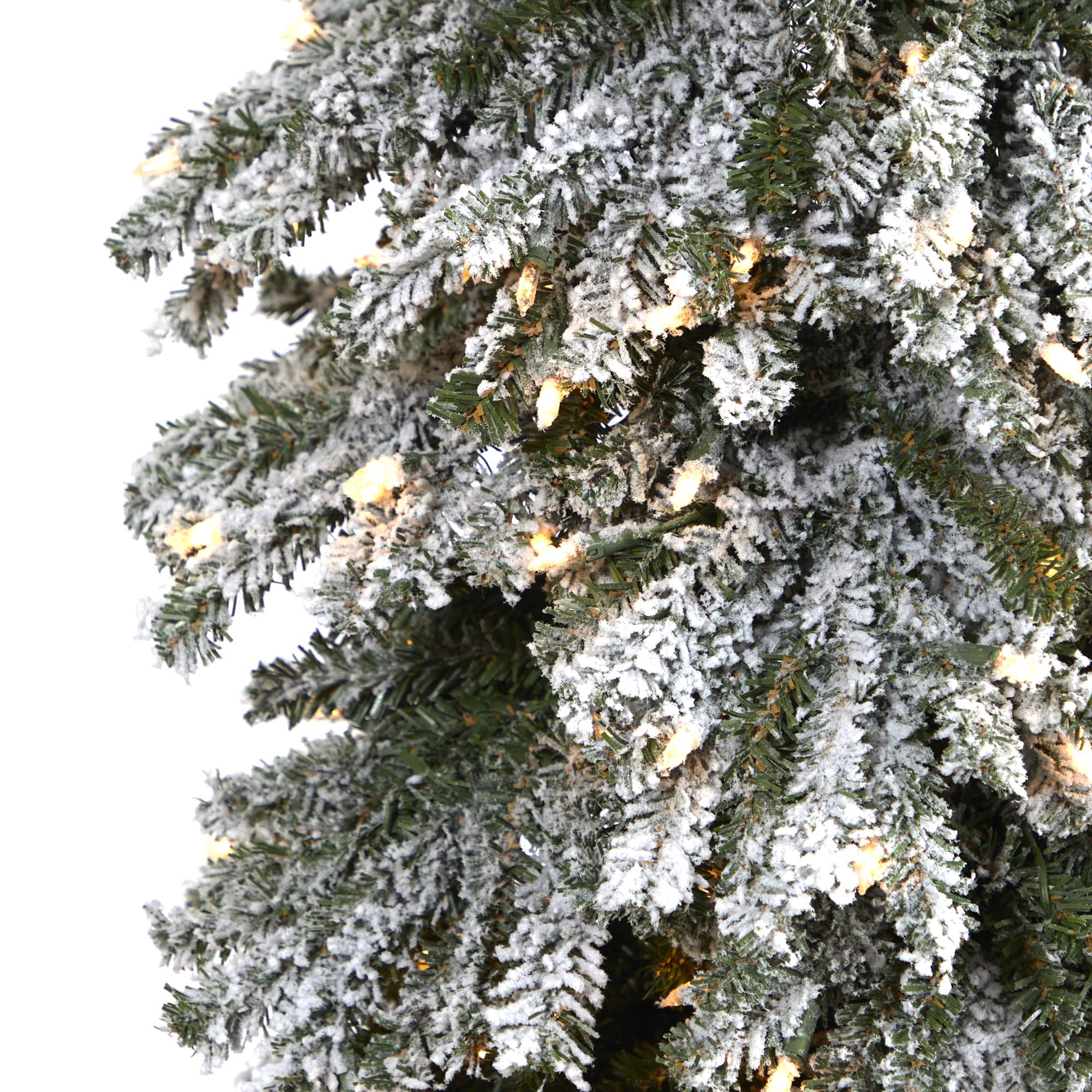 8ft. Pre-Lit Flocked Grand Alpine Artificial Christmas Tree, Clear LED Lights